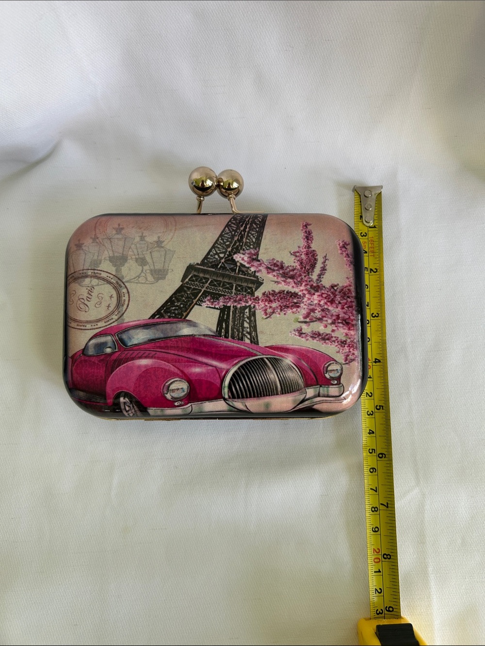 Vintage Paris France Bi-Fold Clutch
Purse with Chain Strap - Picture 11 of 12